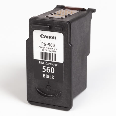 Auf dem Bild sehen Sie den ArtikelPG-560 von Canon. Dieses Tintenpatrone Modell eignet sich für die Wiederaufbereitung und wird daher zum Recycling angekauft.