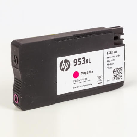 Auf dem Bild sehen Sie den ArtikelF6U16AE-18AE von Hewlett-Packard. Dieses Tintenpatrone Modell eignet sich für die Wiederaufbereitung und wird daher zum Recycling angekauft.