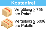 Ab einem Ankaufswert von 75€ pro Paket bzw. 500€ pro Palette