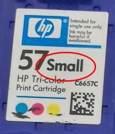 HP Tintenpatrone mit dem Aufdruck Small