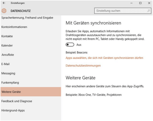 Datenschutz in Windows 10